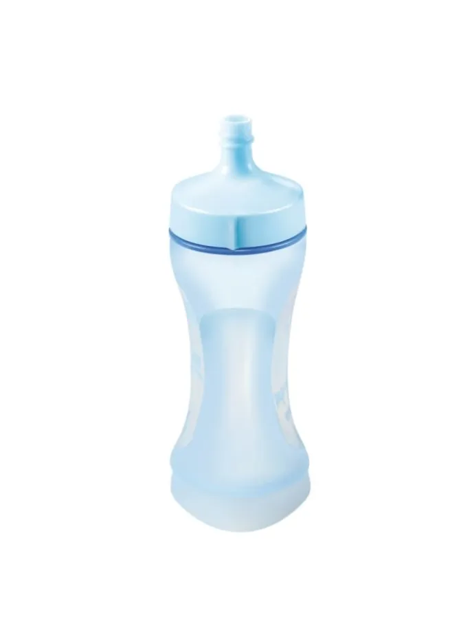 Biegsame Trinkflasche und Löffel PAPU PAPI in babyblau