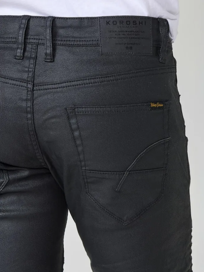 Biker Skinny Fit Jeans in SCHWARZ