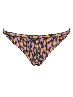 Bikini-Hose in Schwarz/ Orange/ Flieder