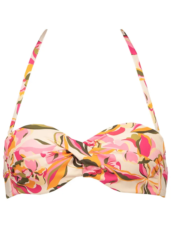 Bikini-Oberteil "Bauhinia" in Creme/ Pink