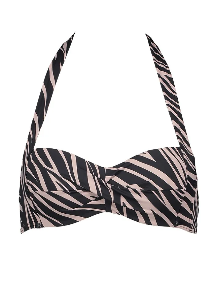 Bikini-Oberteil in Schwarz/ Grau