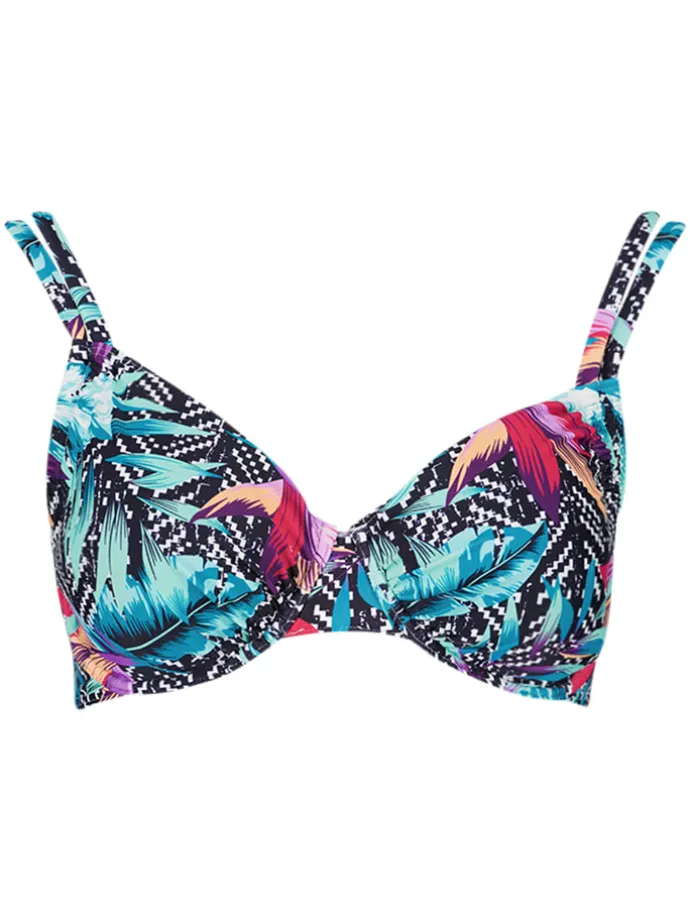Bikini-Oberteil "Jane" in Dunkelblau/ Bunt