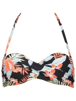 Bikini-Oberteil "Marika" in Schwarz/ Orange