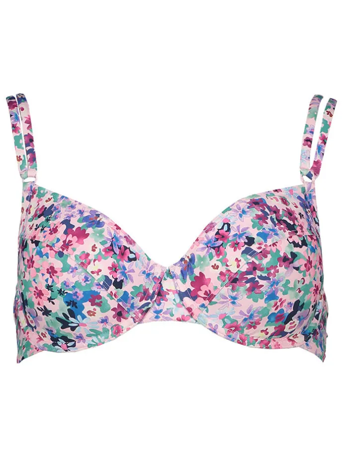 Bikini-Oberteil "Scatter" in Rosa/ Blau