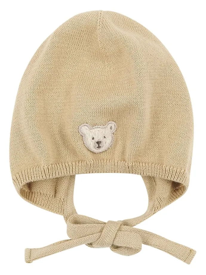 Bindemütze in Beige