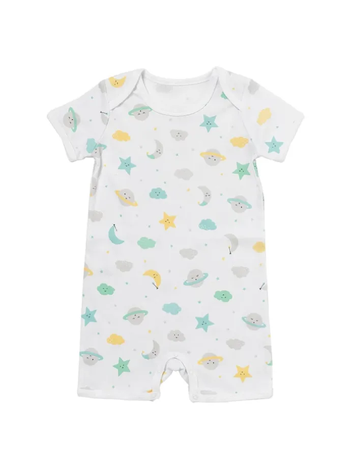 Bio Baby-Strampler kurzarm 2er-Pack in Beige