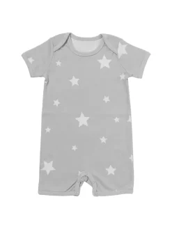 Bio Baby-Strampler kurzarm 2er-Pack in Grau