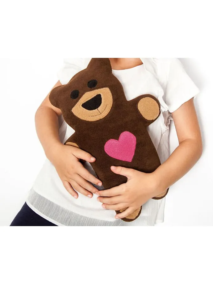 Bio-Körnerkissen "Bär Teddy" in Rosa - (L)40 x (B)4 x (H)14 cm