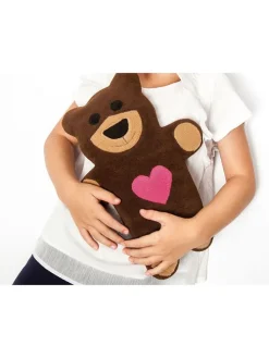Bio-Körnerkissen "Bär Teddy" in Lila - (L)40 x (B)4 x (H)14 cm
