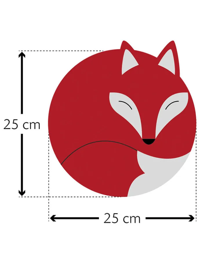 Bio-Körnerkissen für Bauch und Rücken "Fuchs Luca" in Rot - (B)25 x (H)25 cm