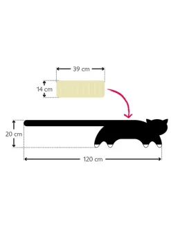 Bio-Körnerkissen "Katze Coco" in Rosa - (L)40 x (B)4 x (H)14 cm