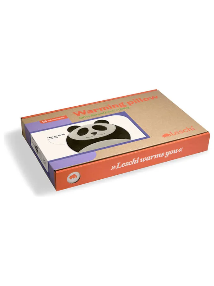 Bio-Körnerkissen "Panda Bao" in Schwarz/ Weiß - (B)25 x (H)25 cm