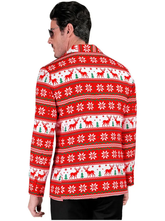 Blazer "Merry Christmas" in Rot/ Weiß