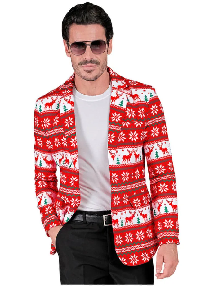 Blazer "Merry Christmas" in Rot/ Weiß