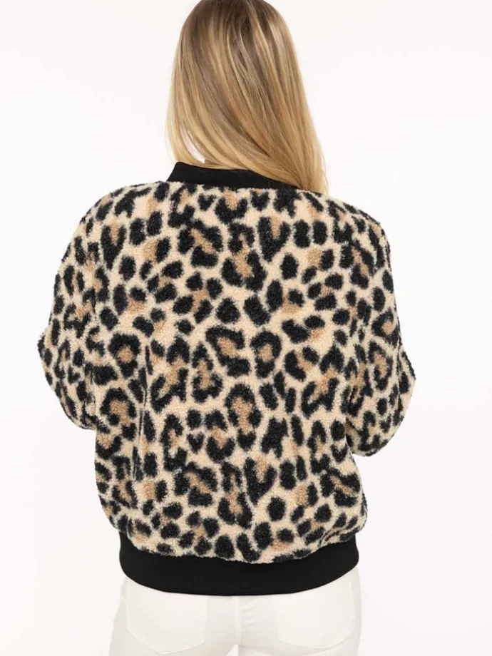 Blouson "Classic Leo" in Schwarz/ Hellbraun