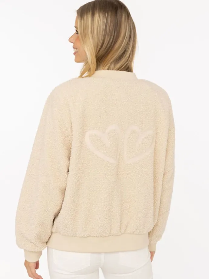 Blouson "Good Vibes" in Beige