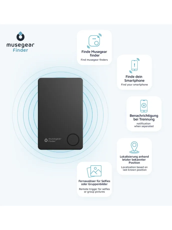 Bluetooth-Schlüsselfinder "Finder flat" in schwarz