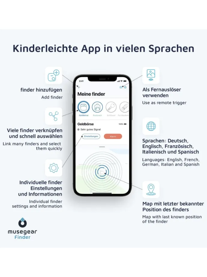 Bluetooth-Schlüsselfinder "Finder mini" in schwarz - 3er Pack