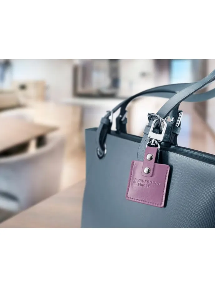 Bluetooth-Schlüsselfinder "Finder 2" in rosa Ledertasche