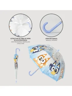 Bluey Kinder Ø 71 cm Regenschirm manueller Bubble-Schirm & in Blau