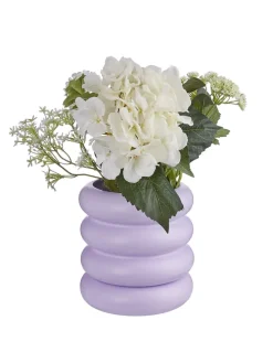 Blumenübertopf HOOP mit Teller in Violett