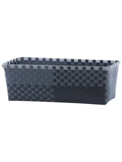 Blumenkorb "Ines" in Grau/ Schwarz - (B)41 x (H)18 x (T)14,5 cm