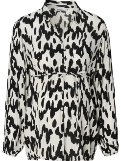 Bluse Esma in Wavy Black Print