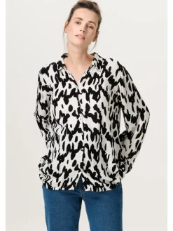 Bluse Esma in Wavy Black Print