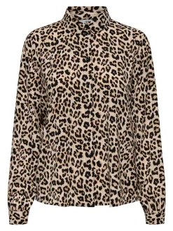 Bluse in Beige/ Schwarz