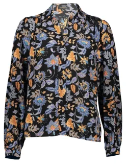 Bluse in Blau/ Bunt