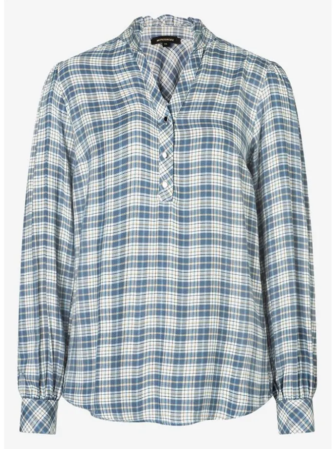 Bluse in Blau/ Weiß