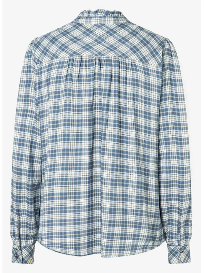 Bluse in Blau/ Weiß