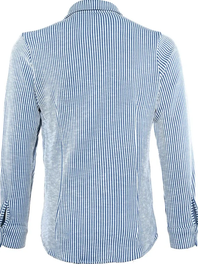 Bluse in Blau/ Weiß