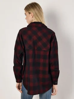 Bluse in Bordeaux/ Schwarz