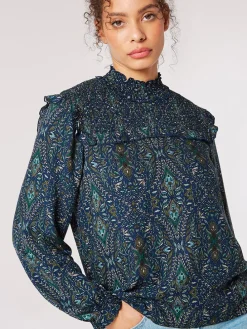 Bluse in Dunkelblau