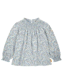 Bluse in Hellblau/ Creme