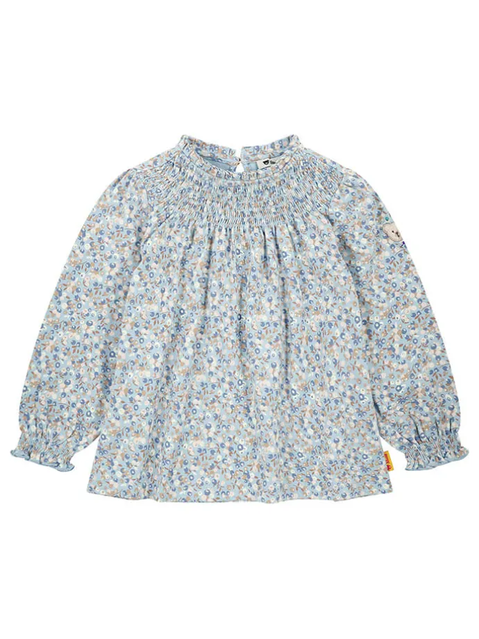 Bluse in Hellblau/ Creme