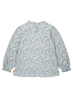 Bluse in Hellblau/ Creme