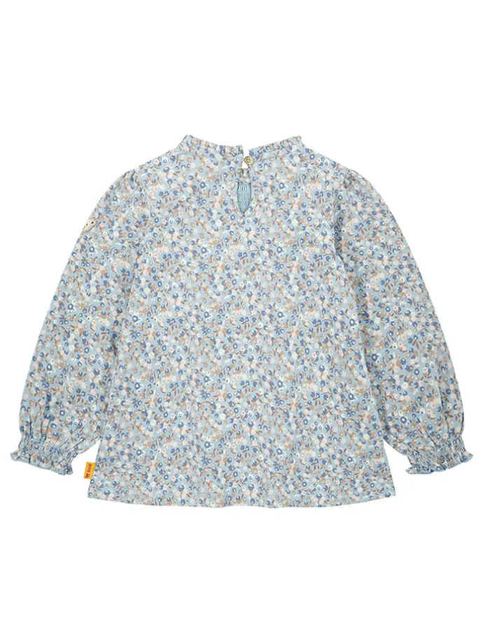 Bluse in Hellblau/ Creme