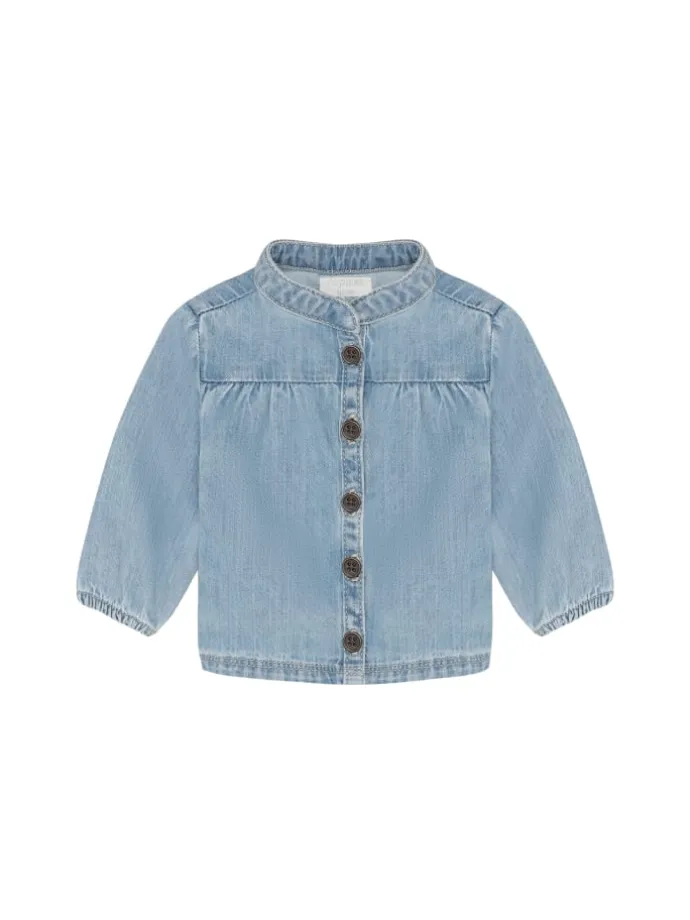 Bluse in Light Blue Denim