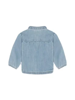 Bluse in Light Blue Denim