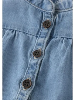 Bluse in Light Blue Denim