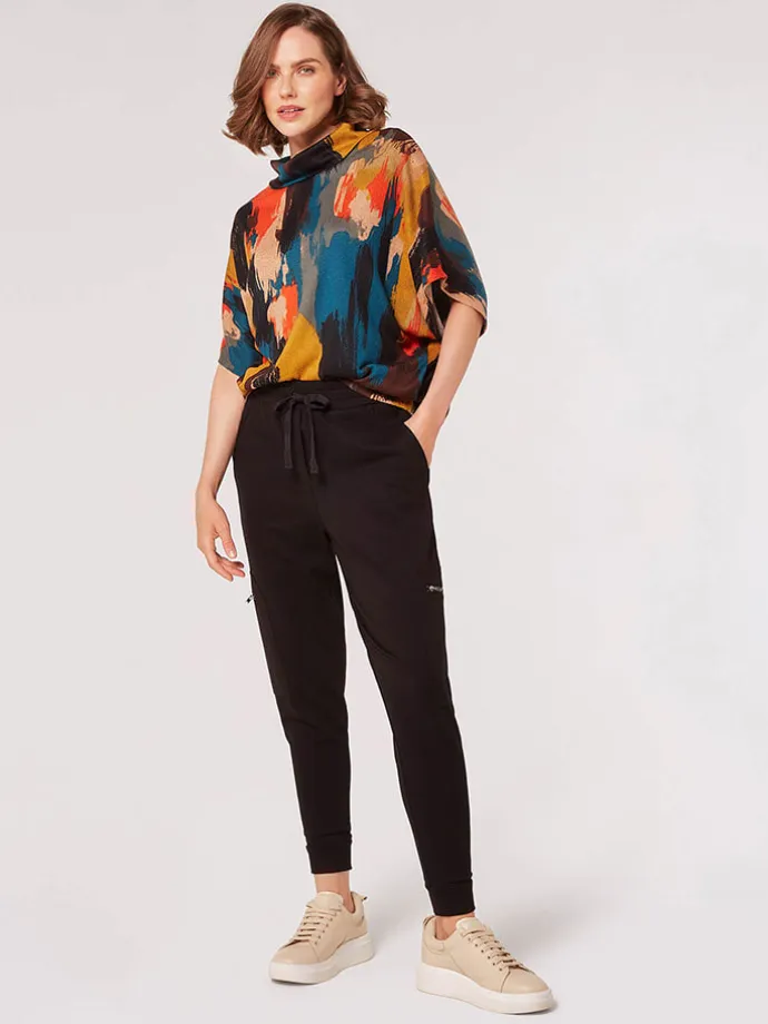 Bluse in Orange/ Petrol
