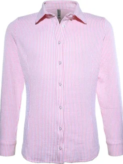 Bluse in Rosa/ Weiß