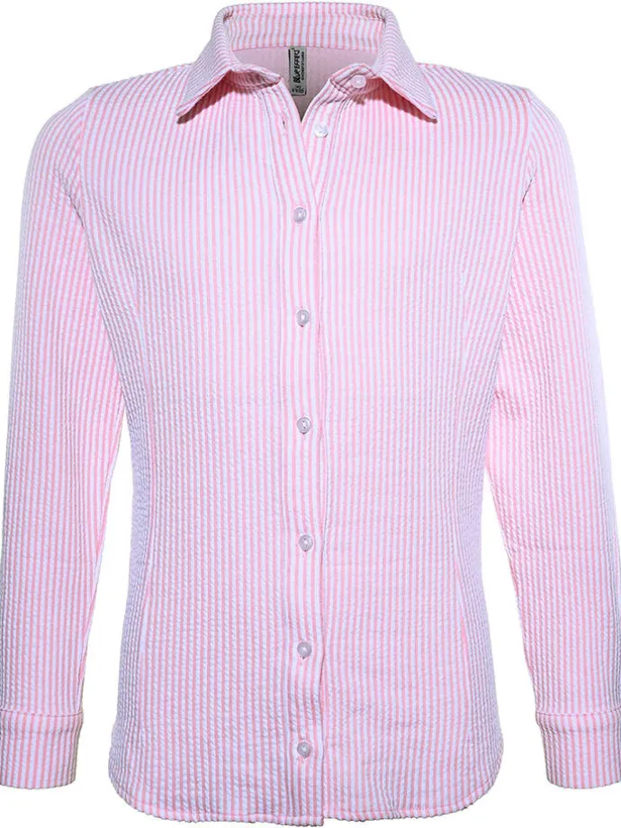 Bluse in Rosa/ Weiß