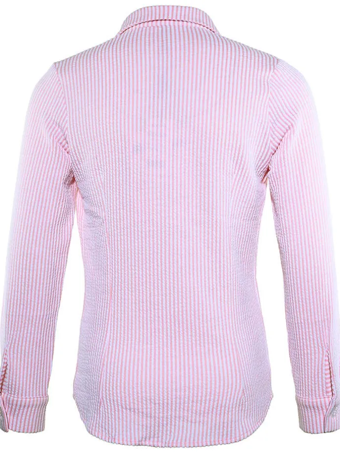 Bluse in Rosa/ Weiß