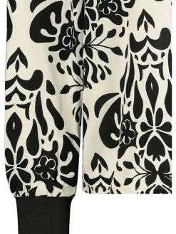 Bluse in Schwarz/ Creme