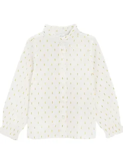 Bluse in Weiß/ Gold