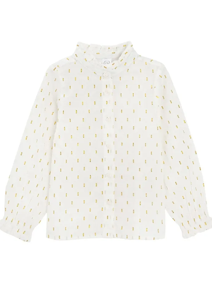 Bluse in Weiß/ Gold