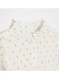 Bluse in Weiß/ Gold